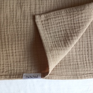 Kétrétegű ovis géztakaró melegebb szobába vagy nyári 100x130 cm tejeskávé - baba - mama - baba ágynemű - babatakaró, gyerek pléd - Meska.hu