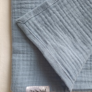 Nyári muszlin babatakaró kánikula duplagéz gyerektakaró 70x90 cm farmerkék - baba - mama - baba ágynemű - babatakaró, gyerek pléd - Meska.hu