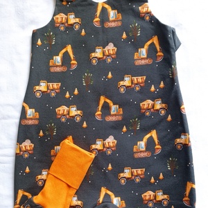 74-80-86-os Átmeneti tavaszi őszi tipegő hálózsák pamut markolós traktoros, Baba - mama, Babaruházat, Tipegőhálózsák, Varrás, MESKA