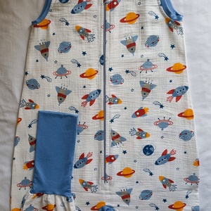 134-140-146-os muszlin tipegő hálózsák nyári duplagéz űrhajós, Baba - mama, Babaruházat, Tipegőhálózsák, Varrás, MESKA