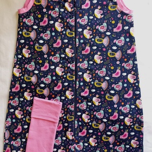 116-122-128-as nyári tipegő hálózsák sötétkék madárkás, Baba - mama, Babaruházat, Tipegőhálózsák, Varrás, MESKA