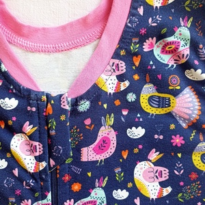 116-122-128-as nyári tipegő hálózsák sötétkék madárkás - baba - mama - babaruházat - tipegőhálózsák - Meska.hu