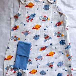 74-80-86 nyári tipegő hálózsák duplagéz pamut űrhajós, Baba - mama, Babaruházat, Tipegőhálózsák, Varrás, MESKA