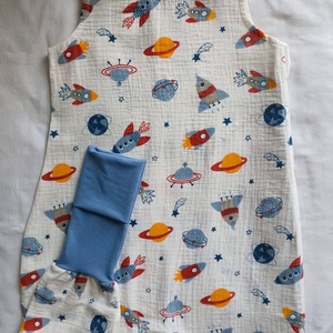 86-92-98-as Nyári muszlin tipegő hálózsák duplagéz űrhajós, Baba - mama, Babaruházat, Tipegőhálózsák, Varrás, MESKA