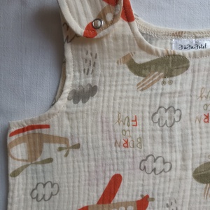 86-92-98-as Nyári muszlin tipegő hálózsák duplagéz repülős - baba - mama - babaruházat - tipegőhálózsák - Meska.hu