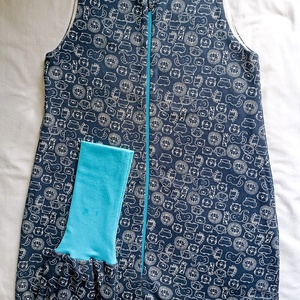 134-140-146-os Tavaszi tipegő hálózsák átmenti pamut sötétkék állatos, Baba - mama, Babaruházat, Tipegőhálózsák, Varrás, MESKA