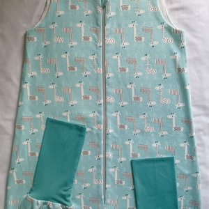 128-134-140 Tavaszi tipegő hálózsák 22-24 fokba átmeneti pamut menta zsiráf, Baba - mama, Babaruházat, Tipegőhálózsák, Varrás, MESKA