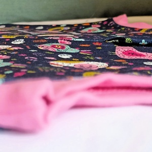 110-116-122-es nyári tipegő hálózsák nyári pamut sötétkék madárkás - baba - mama - babaruházat - tipegőhálózsák - Meska.hu