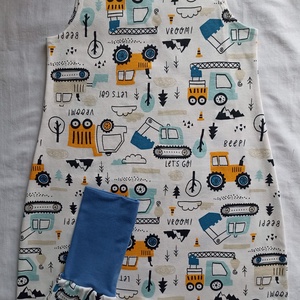 140-146-152-es Nyári tipegő hálózsák pamut traktoros markolós, Baba - mama, Babaruházat, Tipegőhálózsák, Varrás, MESKA