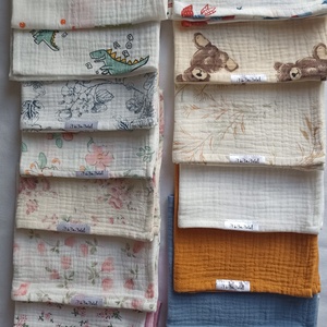 5 db Baba Muszlin Nagykendő 70x70 cm duplagéz babakendő, kifogó, nyunyóka - baba - mama - szoptatási, etetési kellékek - büfikendő - Meska.hu
