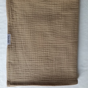 Kétrétegű muszlin ovis géztakaró nyári 100x130 cm tejeskávé - baba - mama - baba ágynemű - babatakaró, gyerek pléd - Meska.hu