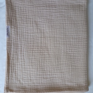 Nyári muszlin babatakaró kánikula duplagéz gyerektakaró 70x90 cm drapp - Meska.hu