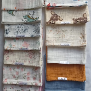 10 db Muszlin babakendő 32x32 cm, rongyi nyunyóka duplagéz kendő - baba - mama - baba játékok - szundikendő, alvóka - Meska.hu