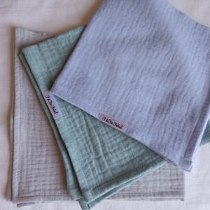 10 db Muszlin babakendő 32x32 cm, rongyi nyunyóka duplagéz kendő - baba - mama - baba játékok - szundikendő, alvóka - Meska.hu