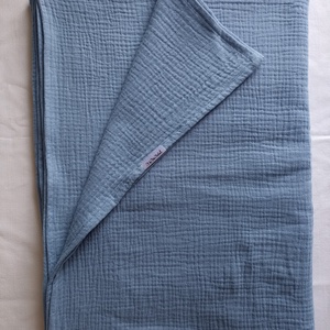 Nyári muszlin kánikula ovistakaró duplagéz gyerektakaró 100x130 cm farmerkék - baba - mama - baba ágynemű - babatakaró, gyerek pléd - Meska.hu