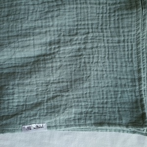Nyári muszlin kánikula ovistakaró duplagéz gyerektakaró 100x130 cm zsálya - baba - mama - baba ágynemű - babatakaró, gyerek pléd - Meska.hu