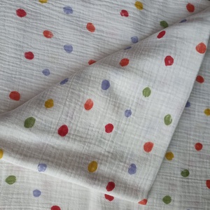 Nyári muszlin babatakaró kánikula duplagéz gyerektakaró 70x90 cm színes pöttyös - baba - mama - baba ágynemű - babatakaró, gyerek pléd - Meska.hu