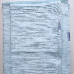 Muszlin gyerekágynemű szett: takaró + párnahuzat oviba duplagéz gyerektakaró 100x130 cm égkék - Meska.hu