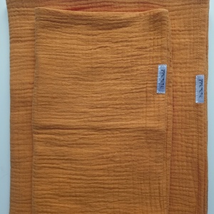 Muszlin gyerekágynemű szett: takaró + párnahuzat oviba duplagéz gyerektakaró 100x130 cm mustár - játék & sport - ovis felszerelés - ovis ágynemű - Meska.hu
