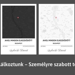 Ahol először találkoztunk  Személyre szabott térképes poszter - otthon & életmód - dekoráció - kép & falikép - poszter - Meska.hu