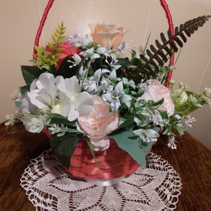 virág kosár - otthon & életmód - virágdekoráció - virágdíszek - asztali virágdísz - Meska.hu