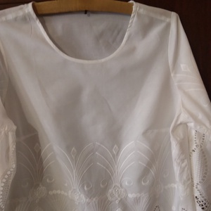 női blúz, gépi hímzéssel - ruha & divat - női ruha - blúz - Meska.hu