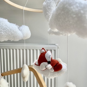 Rókás kiságyforgó - baba - mama - baba játékok - kiságyforgó - Meska.hu