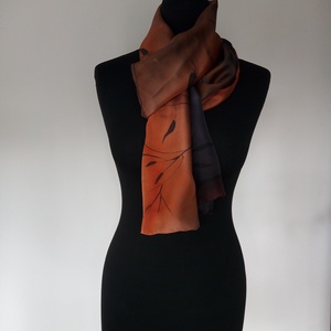 Fekete-aranybarna nagyméretű (180cmx45cm) uniszex ,  jó minőségű selyem sál - ruha & divat - sál, sapka, kendő - sál - Meska.hu