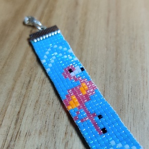 Flamingó karkötő, Ékszer, Karkötő, Gyöngyös karkötő, Ékszerkészítés, Gyöngyfűzés, gyöngyhímzés, MESKA