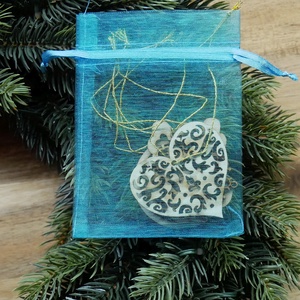 Karácsonyfadísz szett 8.    (4 db natúr fa dísz) - karácsony - karácsonyi lakásdekoráció - karácsonyfadíszek - Meska.hu