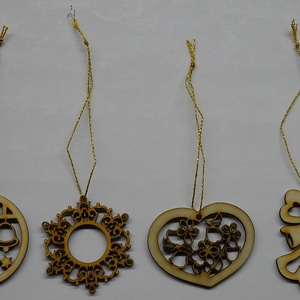 Karácsonyfadísz szett 3.    (4 db natúr fa dísz) - karácsony - karácsonyi lakásdekoráció - karácsonyfadíszek - Meska.hu