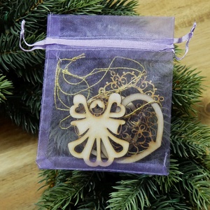 Karácsonyfadísz szett 3.    (4 db natúr fa dísz) - karácsony - karácsonyi lakásdekoráció - karácsonyfadíszek - Meska.hu