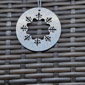 Ezüst színű karácsonyi dísz 1., Karácsony, Karácsonyi lakásdekoráció, Karácsonyfadíszek, , MESKA