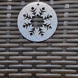 Ezüst színű karácsonyi dísz 4., Karácsony, Karácsonyi lakásdekoráció, Karácsonyfadíszek, , MESKA