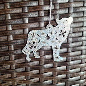 Ezüst színű karácsonyi dísz (kutya), Karácsony, Karácsonyi lakásdekoráció, Karácsonyfadíszek, , MESKA