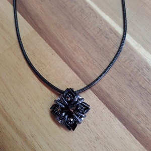 Négyzet medál (fekete-ezüst) - ékszer - nyaklánc - medál - Meska.hu