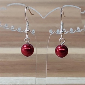 Tekla fülbevaló 25. (bordó) - ékszer - fülbevaló - lógó fülbevaló - Meska.hu