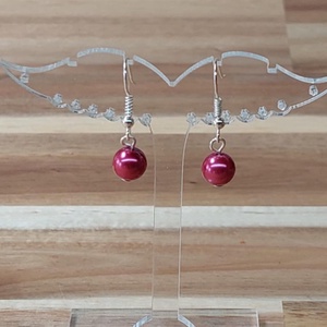 Tekla fülbevaló 24. (magenta), Ékszer, Fülbevaló, Lógó fülbevaló, Ékszerkészítés, Gyöngyfűzés, gyöngyhímzés, MESKA