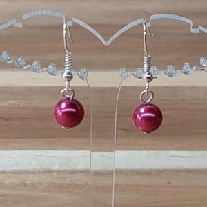 Tekla fülbevaló 23. (magenta2) - ékszer - fülbevaló - lógó fülbevaló - Meska.hu