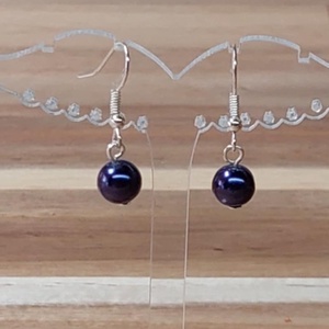 Tekla fülbevaló 22. (sötét padlizsán) - ékszer - fülbevaló - lógó fülbevaló - Meska.hu