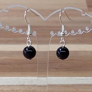 Tekla fülbevaló 20. (fekete) - ékszer - fülbevaló - lógó fülbevaló - Meska.hu