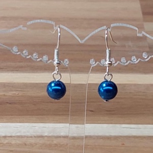 Tekla fülbevaló 19. (királykék) - ékszer - fülbevaló - lógó fülbevaló - Meska.hu