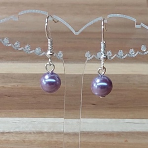 Tekla fülbevaló 15. (lila) - ékszer - fülbevaló - lógó fülbevaló - Meska.hu