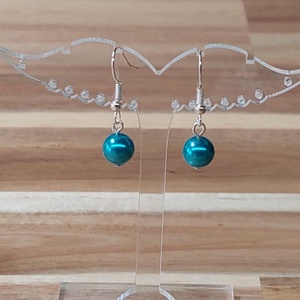 Tekla fülbevaló 14. (türkiz), Ékszer, Fülbevaló, Lógó fülbevaló, Ékszerkészítés, Gyöngyfűzés, gyöngyhímzés, MESKA