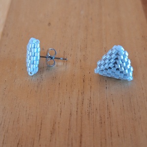 Ezüst szürke pötty - ékszer - fülbevaló - pötty fülbevaló - Meska.hu