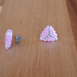 Rózsaszín szélforgó pötty - ékszer - fülbevaló - pötty fülbevaló - Meska.hu