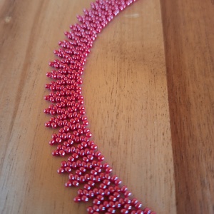 Csiperke nyaklánc (lazac), Ékszer, Nyaklánc, Gyöngyös nyaklánc, Ékszerkészítés, Gyöngyfűzés, gyöngyhímzés, MESKA