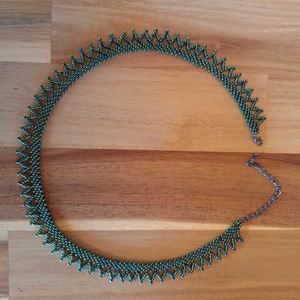 Cakkos gyöngyszalag (hematit) - ékszer - nyaklánc - nyakpánt, gallér - Meska.hu