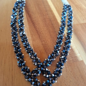 Alkalmi nyakék , Ékszer, Nyaklánc, Többsoros nyaklánc, Ékszerkészítés, Gyöngyfűzés, gyöngyhímzés, MESKA