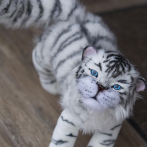 Élethű fehér tigris plüss állat, művész plüss tigris - játék & sport - plüssállat & játékfigura - cica - Meska.hu